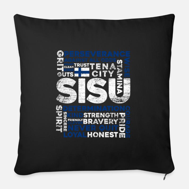 Finnland Finne Sisu - Sofakissenbezug 45 x 45 cm - Schwarz