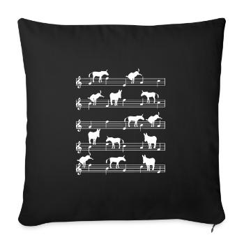 Musicien d'âne - Housse de coussin décorative 45 x 45 cm - noir - Devant