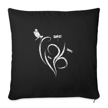 Libelle Natur - Sofakissenbezug 45 x 45 cm - Schwarz - Vorne