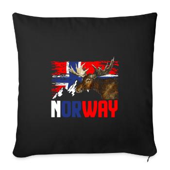 Norway moose - Sofa pillowcase 17,3'' x 17,3'' (45 x 45 cm) - black - Front