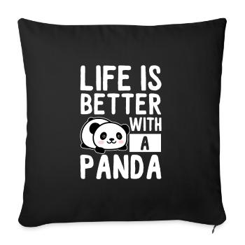 panda - Sofa pillowcase 17,3'' x 17,3'' (45 x 45 cm) - black - Front