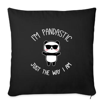 panda - Sofa pillowcase 17,3'' x 17,3'' (45 x 45 cm) - black - Front