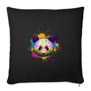 Panda Asia - Sofa pillowcase 17,3'' x 17,3'' (45 x 45 cm) - black - Front