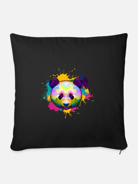 Pandabär - Sofakissenbezug 45 x 45 cm - Schwarz