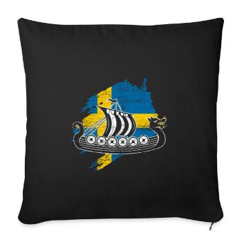 Sweden - Sofa pillowcase 17,3'' x 17,3'' (45 x 45 cm) - black - Front