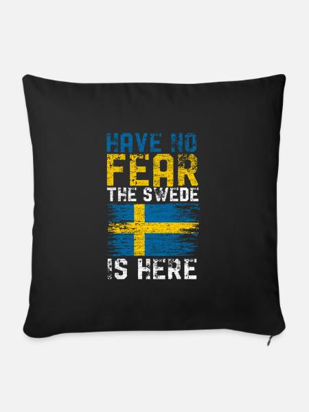 Schweden Schwede - Sofakissenbezug 45 x 45 cm - Schwarz