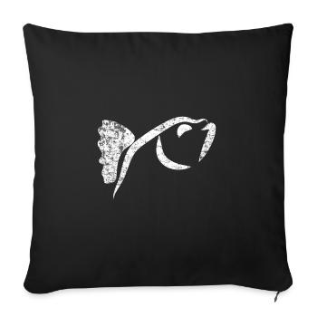 fish - Sofa pillowcase 17,3'' x 17,3'' (45 x 45 cm) - black - Front