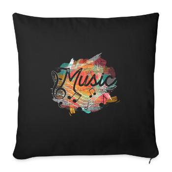 Musique Clef - Housse de coussin décorative 45 x 45 cm - noir - Devant