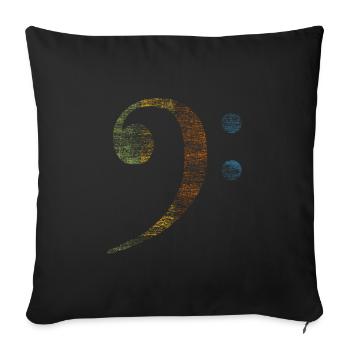 Musique de la clef basse - Housse de coussin décorative 45 x 45 cm - noir - Devant