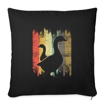 Goose gift idea - Sofa pillowcase 17,3'' x 17,3'' (45 x 45 cm) - black - Front