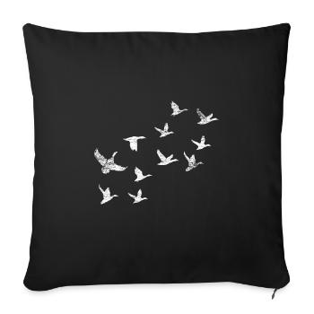 Goose wild geese - Sofa pillowcase 17,3'' x 17,3'' (45 x 45 cm) - black - Front
