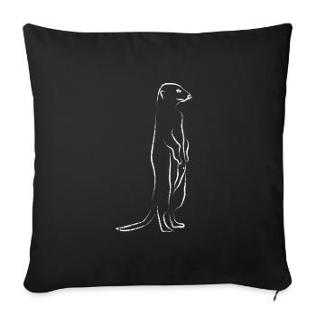 Meerkats Cute animal - Sofa pillowcase 17,3'' x 17,3'' (45 x 45 cm) - black - Front