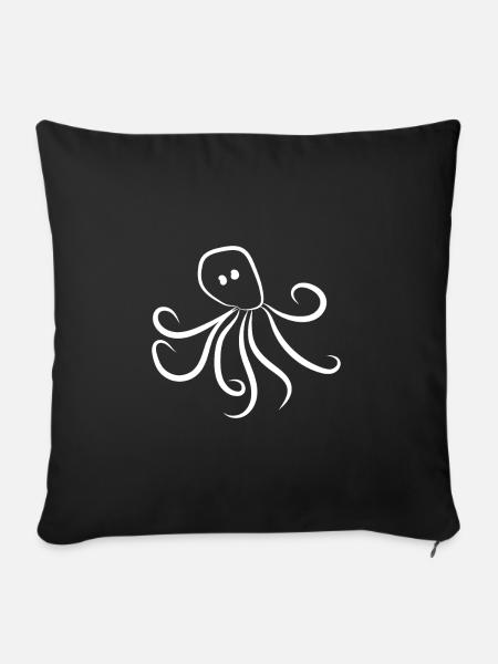 Oktopus - Sofakissenbezug 45 x 45 cm - Schwarz