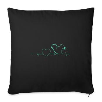 Battement de coeur d'écureuil - Housse de coussin décorative 45 x 45 cm - noir - Devant