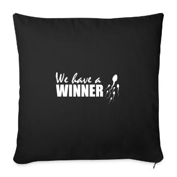 Pregnancy winner - Sofa pillowcase 17,3'' x 17,3'' (45 x 45 cm) - black - Front