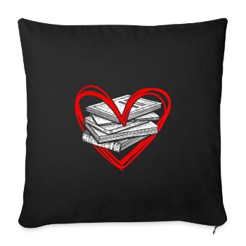 Reading passion - Sofa pillowcase 17,3'' x 17,3'' (45 x 45 cm) - black - Front