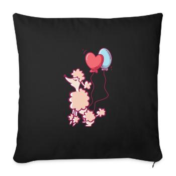 caniche - Housse de coussin décorative 45 x 45 cm - noir - Devant