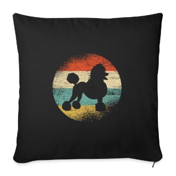 caniche - Housse de coussin décorative 45 x 45 cm - noir - Devant