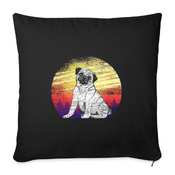 Mops - Sofakissenbezug 45 x 45 cm - Schwarz - Vorne