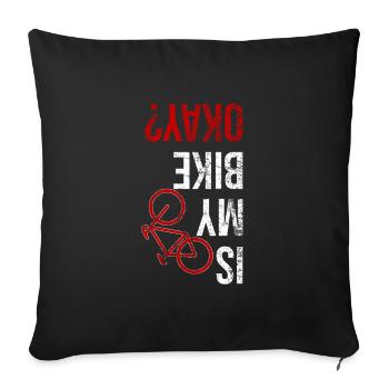 Chute de vélo - Housse de coussin décorative 45 x 45 cm - noir - Devant