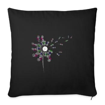 Vélo Pusteblume - Housse de coussin décorative 45 x 45 cm - noir - Devant