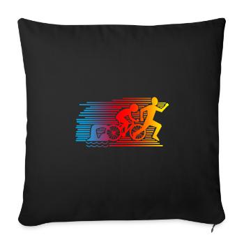 Triathlon - Sofakissenbezug 45 x 45 cm - Schwarz - Vorne