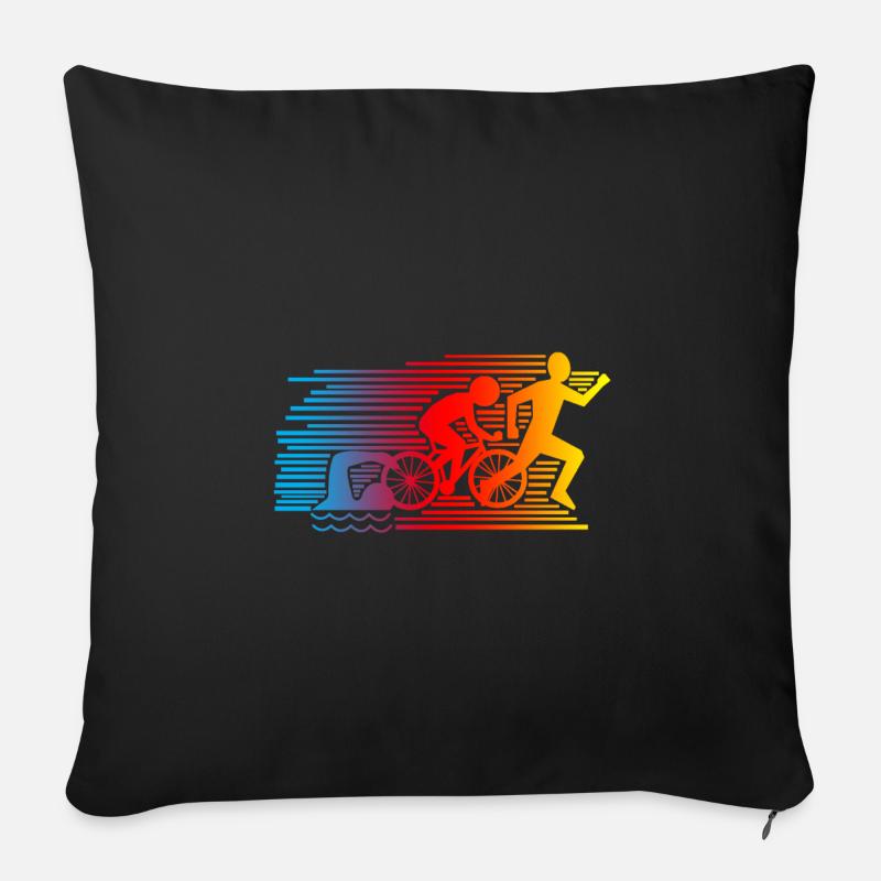 Triathlon - Sofakissenbezug 45 x 45 cm - Schwarz