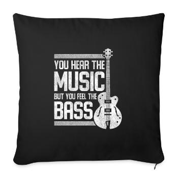 Basse musique - Housse de coussin décorative 45 x 45 cm - noir - Devant