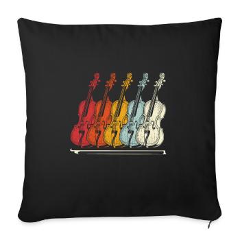 Cello Classical Music - Sofa pillowcase 17,3'' x 17,3'' (45 x 45 cm) - black - Front
