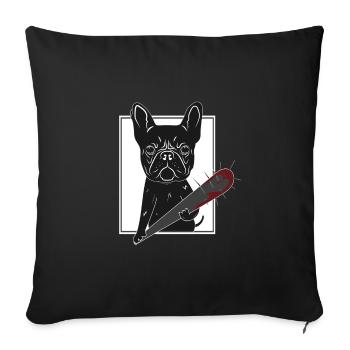 Angry French Bulldog - Sofakissenbezug 45 x 45 cm - Schwarz - Vorne