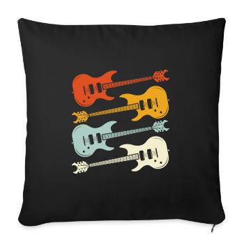 Instrument de musique guitare - Housse de coussin décorative 45 x 45 cm - noir - Devant