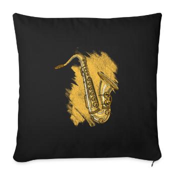 Saxophon - Sofakissenbezug 45 x 45 cm - Schwarz - Vorne