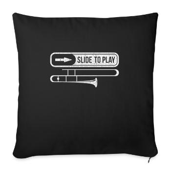 Trombone wind instrument - Sofa pillowcase 17,3'' x 17,3'' (45 x 45 cm) - black - Front