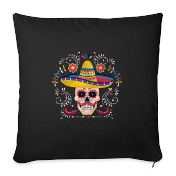 Mexiko Dia de los Muertos - Sofakissenbezug 45 x 45 cm - Schwarz - Vorne