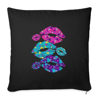 Années 80 - Housse de coussin décorative 45 x 45 cm - noir - Devant