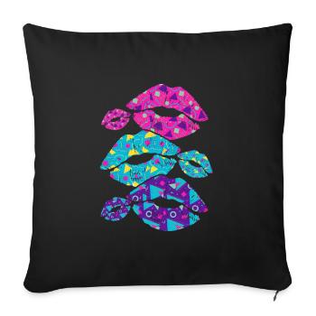 Mode des années 80 - Housse de coussin décorative 45 x 45 cm - noir - Devant