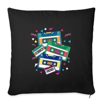 Genre de musique des années 80 - Housse de coussin décorative 45 x 45 cm - noir - Devant