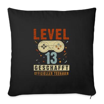 13. Geburtstag Geschenk - Sofakissenbezug 45 x 45 cm - Schwarz - Vorne