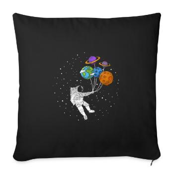 Astronomy astronaut - Sofa pillowcase 17,3'' x 17,3'' (45 x 45 cm) - black - Front