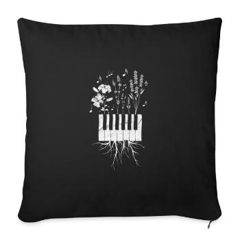 Piano Music Nature Gift - Sofa pillowcase 17,3'' x 17,3'' (45 x 45 cm) - black - Front
