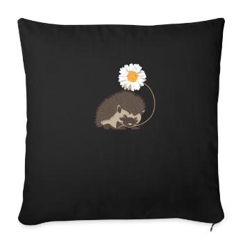 Süßes Igel Hedgehog Herbst Tier Damen Geschenk - Sofakissenbezug 45 x 45 cm - Schwarz - Vorne