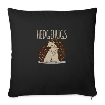 Cute Hedgehog Hedgehog Fall Animal Ladies Gift - Sofa pillowcase 17,3'' x 17,3'' (45 x 45 cm) - black - Front