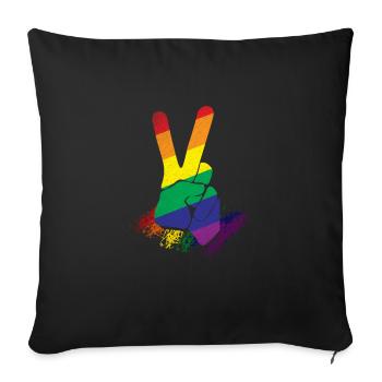 Pride CSD Parade LGBT Love Homo Gay Lesbian - Sofa pillowcase 17,3'' x 17,3'' (45 x 45 cm) - black - Front