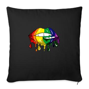 LGBT Lips Merch - Housse de coussin décorative 45 x 45 cm - noir - Devant