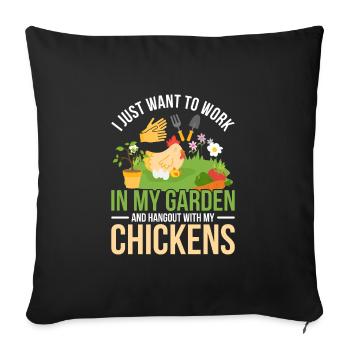 Chicken Garden - Sofa pillowcase 17,3'' x 17,3'' (45 x 45 cm) - black - Front