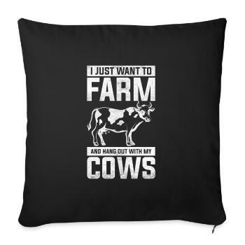 cow - Sofa pillowcase 17,3'' x 17,3'' (45 x 45 cm) - black - Front