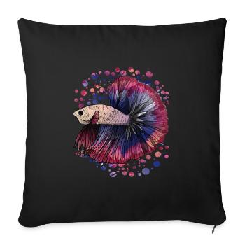 Poissons Poissons Poissons - Housse de coussin décorative 45 x 45 cm - noir - Devant