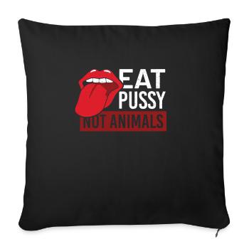 Funny Sex Vegan Vegetarian LGBTQ Clothing - Sofa pillowcase 17,3'' x 17,3'' (45 x 45 cm) - black - Front