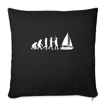 Evolution de la voile - Housse de coussin décorative 45 x 45 cm - noir - Devant