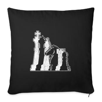 Idée cadeau d'échecs - Housse de coussin décorative 45 x 45 cm - noir - Devant